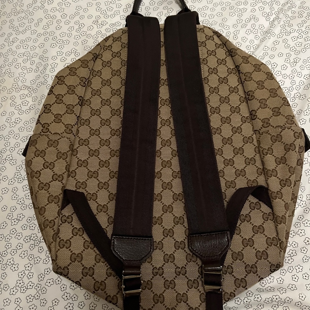 Gucci Monogram Leather Web Backpack - image 2